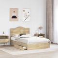 vidaXL Úložná posteľ Sonoma dub 135 x 190 cm Kompozitné drevo