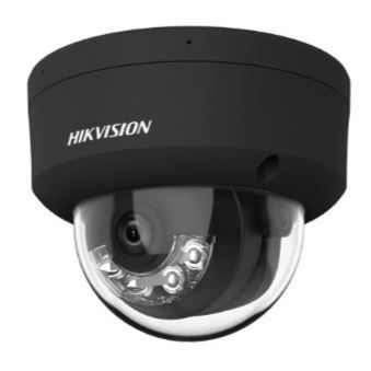 Hikvision 8MPix IP Dome Smart Hybrid Light AcuSense kamera; LED/IR 30m, audio, alarm, IP67, IK10, čierna