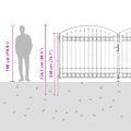 vidaXL Plotová brána ASSEN s dvojitými dverami a klenutým vrchom, oceľ 400x175 cm