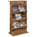 vidaXL Regál na časopisy Staré drevo 70 x 41 x 126 cm Kompozitné drevo