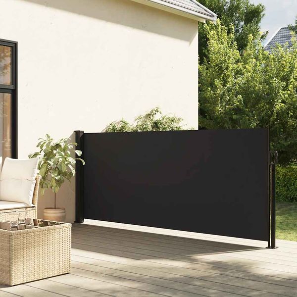 vidaXL Zaťahovacia bočná markíza, čierna 117x300 cm