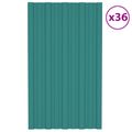 vidaXL Strešný panel 36 ks Zelená 80 x 45 cm Pozinkovaná oceľ