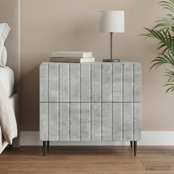 vidaXL Nočný stolík Betónovo sivá 62 x 34,5 x 49,5 cm Kompozitné drevo