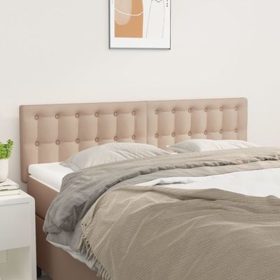 vidaXL Čelá postelí kapučínové 144x5x78/88 cm umelá koža