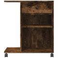 vidaXL Stojan na tlačiareň s kolieskami dymový dub 60x40x68,5 cm