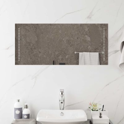 vidaXL Zrkadlo do kúpeľne s LED Priehľadná 90 x 40 cm tvrdené sklo