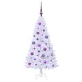 vidaXL Umelý vianočný stromček Biela 120 cm PVC a oceľ