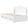 vidaXL Rám postele so zásuvkou Biela 75 x 190 cm Inžinierske drevo
