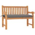 vidaXL Záhradná lavička s vankúšom 120 cm teakový masív
