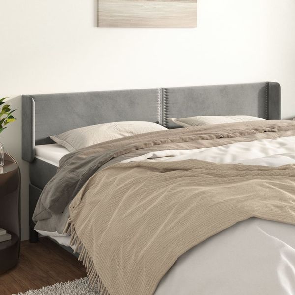 vidaXL Čelo postele so záhybmi bledosivé 203x16x78/88 cm zamat