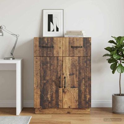 vidaXL Servírovacia skriňa so zásuvkou Staré drevo 66 x 34,5 x 87 cm