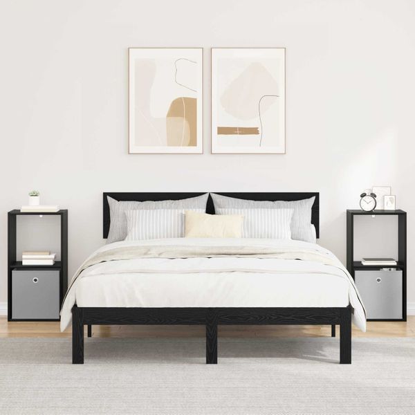 vidaXL Nočný stolík so zásuvkou 2 pcs Čierny dub 35 x 32 x 68,5 cm