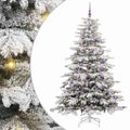 vidaXL Umelý Sklápací Vianočný Stromček Biela 210 cm PE a PVC