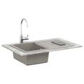 vidaXL Drez Sivá 780 x 500 mm 80% Kvárc a 20% Živica
