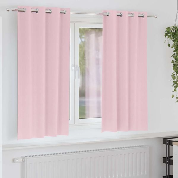 vidaXL Záclony na zatemnenie s krúžkami 2 pcs Detská ružová