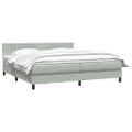 vidaXL Box Spring Posteľ s matracom Svetlosivá 180x220 cm Zamat