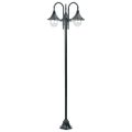 vidaXL Záhradná stĺpová lampa E27 220 cm hliníková 3-lampáše tmavozelená