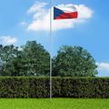 vidaXL Česká vlajka a stĺp 4 m hliníkový