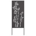 vidaXL Záhradná clona na súkromie Kvetinový Čierna 50 x 140 cm