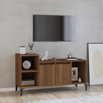 vidaXL TV skrinka hnedý dub 100x35x55 cm spracované drevo