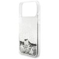 Guess Liq. Glitter Charms puzdro pre iPhone 17 Pro strieborná