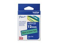 Čierna na zelenej - Rola (1,2 cm x 8 m) 1 kazeta/y lamino páska - pre Brother PT-D210, D600, H110, P750; P-Touch PT-1005, D450, P300; P-Touch Cube Pro PT-P910