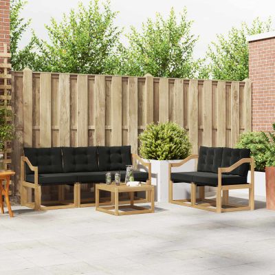vidaXL Záhradná súprava gaučov 6 ks Biela a čierna