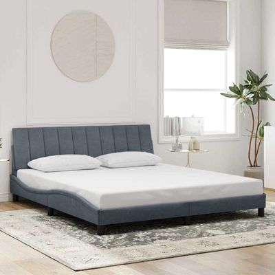 vidaXL Rám postele bez matraca Hanko tmavosivá 180x200 cm zamat