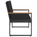 vidaXL Vonkajšia lavička 2 -Seater 107 x 61 x 80 cm polyratan Čierna