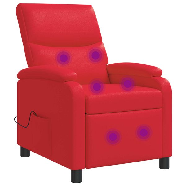 vidaXL Masážne relaxačné kreslo Červená Umelá koža