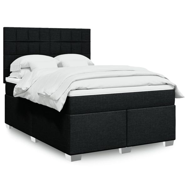 vidaXL Boxspring posteľ s matracom čierny 140x190 cm látka