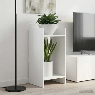 vidaXL Stojan na rastliny s poličkou 2 pcs Biely 30 x 30 x 60 cm