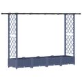 vidaXL Vyvýšený záhon s mriežkou a strechou Sivá 203 x 40 x 121 cm PP