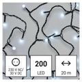 LED vianočný reťaz - guličky, 20 m, vonkajší aj vnútorný, studená biela, programy