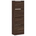 vidaXL Botník so 4 výklopnými zásuvkami dymový dub 60x34x187,5 cm