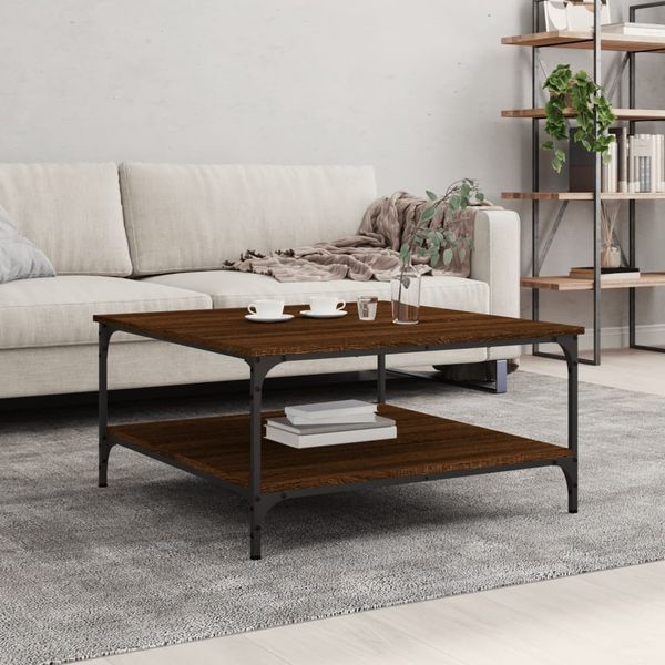 vidaXL Konferenčný stolík hnedý dub 80x80x40 cm kompozitné drevo