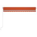 vidaXL Ručne zaťahovacia markíza s LED 400x300 cm oranžová a hnedá