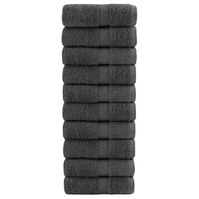vidaXL Prémiové uteráky SOLUND 10 ks antracitové 30x50cm 600 g/m2