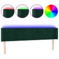 vidaXL Čelo postele s LED tmavozelené 163x16x78/88 cm zamat