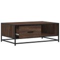 vidaXL Konferenčný stolík hnedý dub 90x57x35 cm kompozit. drevo a kov