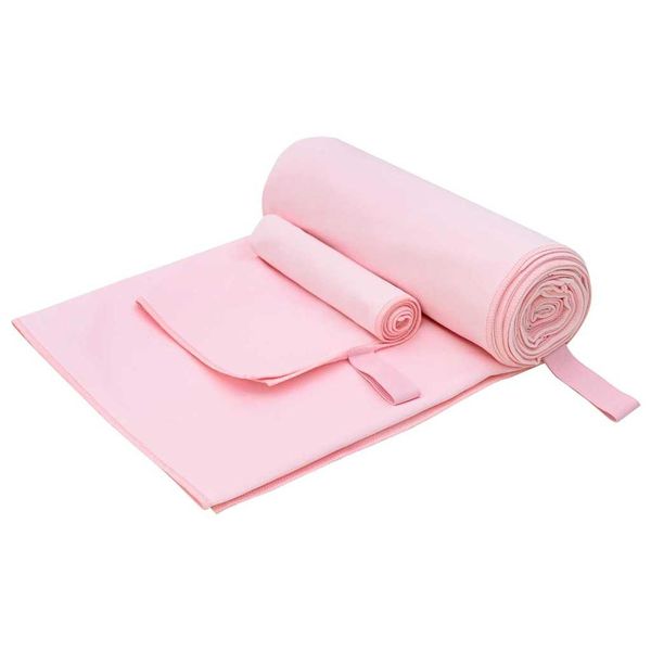 vidaXL Sada športových uterákov 2 pcs Ružová látka