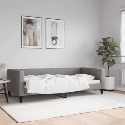vidaXL Posteľný rám sivohnedý 90x200 cm látka
