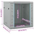 vidaXL Sieťový kabinet s úložiskom Sivá 60 x 45 x 65 cm Oceľ