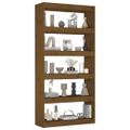 vidaXL Knižnica/deliaca stena medová 80x30x167,4 cm masívna borovica