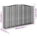 vidaXL Oblúkový gabionový kôš 5 ks 400x50x220/240cm pozinkované železo