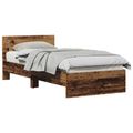 vidaXL Rám postele s čelom Staré drevo 75 x 190 cm Kompozitné drevo