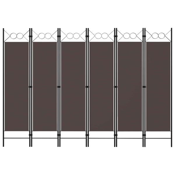 vidaXL Paraván so 6 panelmi, hnedý 240x180 cm
