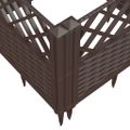 vidaXL Záhradný kvetináč s kolíkmi hnedý 363,5x43,5x43,5 cm PP
