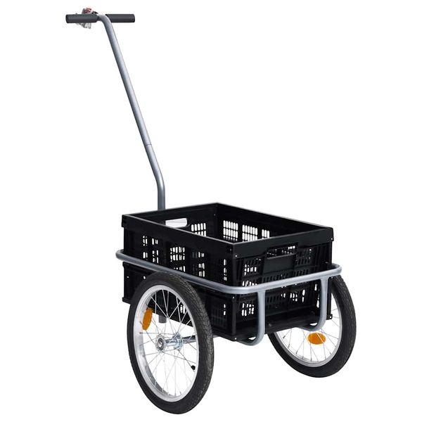 vidaXL Príves na bicykel s 50 l skladacou prepravkou, čierny 60 kg
