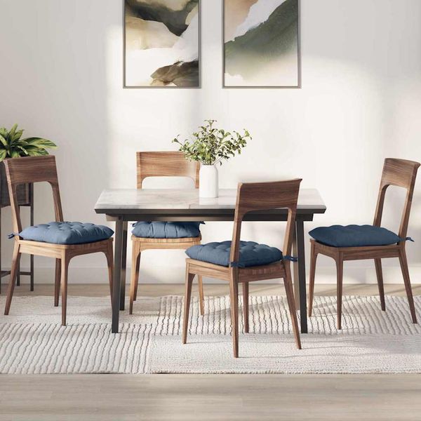 vidaXL Vankúše na sedenie 4 pcs Modrá 40 x 40 x 6 cm Kordúrová tkanina